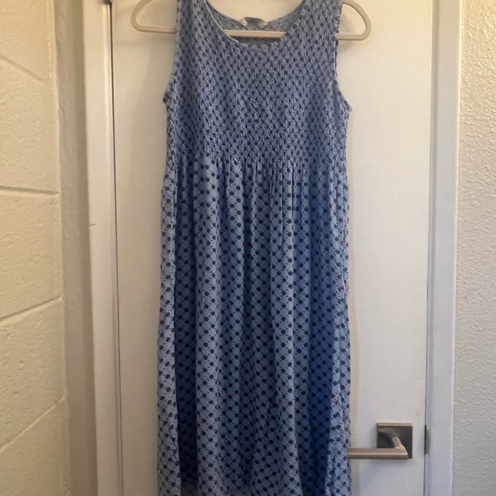 Croft & Barrow Patterned Blue Midi Dress